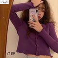 Teens Summer Hong Kong Women Ruffle Sweater Short Cardigan Tops Outerwear
