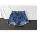 IMG 118 of Summer Shorts High Waist Korean chicWomen Denim Wide Leg Ripped Pants All-Matching Niche Burr Hot Shorts