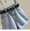 IMG 105 of Women Denim Shorts Summer Trendy All-Matching Slim Look Korean Wide Leg Folded A-Line Hot Pants ins Shorts