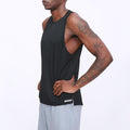 Sporty Men Fitness Quick-Drying Sleeveless Solid Colored Outdoor Basketball Training Jogging Tank Top