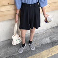 Img 9 - Black High Waist All-Matching Straight Suits Bermuda Shorts Women Korean Summer Casual Loose Wide-legged