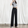 Img 3 - Suits Wide Leg Pants Women High Waist Summer Drape Floor Length Straight Loose Slim-Look Black Long Pants