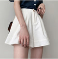 Img 4 - High Waist Summer Solid Colored Casual Pants Slim-Look Wide Leg Women Shorts