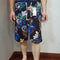 Img 22 - Men Beach Pants Mid-Length Sporty Casual Cotton Blend Printed Cultural Style Green Home Beachwear