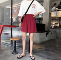 IMG 120 of Black High Waist All-Matching Straight Suits Bermuda Shorts Women Korean Summer Casual Loose Wide Leg Shorts
