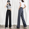 Img 4 - Suits Wide Leg Pants Women High Waist Summer Drape Floor Length Straight Loose Slim-Look Black Long Pants