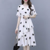 Img 5 - Europe Trendy Women Summer Korean Plus Size Elegant Loose Young Look Poker Dot A-Line Dress