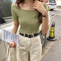 Img 2 - Short White Tops Women INS Summer Korean Tube T-Shirt Sweater