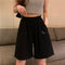 Img 4 - All-Matching Embroidery Shorts Women Summer Korean Elastic Waist High Wide Leg Casual Bermuda Shorts