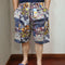 Img 20 - Men Beach Pants Mid-Length Sporty Casual Cotton Blend Printed Cultural Style Green Home Beachwear