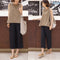 Img 2 - Korean Cotton Blend Wide Leg Pants Line Thin Casual Women Loose Ankle-Length