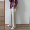 Img 1 - Popular Ice Silk Wide Leg Pants Women Drape Floor Length Outdoor High Waist Straight Casual Long Pants