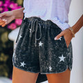 Img 2 - Europe Summer Printed Elastic Lace Wide Leg Loose Shorts Women