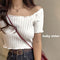 Img 1 - Short White Tops Women INS Summer Korean Tube T-Shirt Sweater