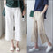 IMG 108 of Korean Cotton Blend Wide Leg Pants Line Thin Casual Women Loose Ankle-Length Pants