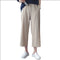 IMG 104 of Korean Cotton Blend Wide Leg Pants Line Thin Casual Women Loose Ankle-Length Pants