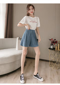 IMG 115 of Casual Pants Solid Colored Women Loose Bermuda Shorts Spliced Slim Look Plus Size Sweet Sexy ins Shorts