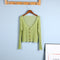Creative Sunscreen Bare Belly Matching Knitted Cardigan Women Trendy Sweater Outerwear