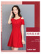 Img 9 - Women Summer Korean Bare Shoulder Elegant High Waist Slimming Solid Colored Dress