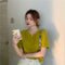 IMG 115 of Solid Colored Short Sleeve Western Undershirt Tops Women ins Korean Summer Loose Slim Look T-Shirt