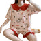 Img 5 - Summer Pajamas Women Korean Sweet Look Adorable Thin Doll Collar Short Sleeve Pants Sets Outdoor Student Loungewear