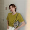 IMG 121 of Solid Colored Short Sleeve Western Undershirt Tops Women ins Korean Summer Loose Slim Look T-Shirt