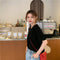 IMG 148 of Solid Colored Short Sleeve Western Undershirt Tops Women ins Korean Summer Loose Slim Look T-Shirt