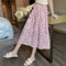 Img 8 - Summer Daisy Skirt Women High Waist Chiffon Thin Floral Mid-Length A-Line Ankle-Length Skirt