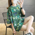 Summer Korean Mid-Length Loose Plus Size Women INS Popular Tops Casual T-Shirt