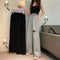 Img 3 - Personality Ripped Loose Drape Wide Leg Pants Women High Waist Slim Look Straight Casual Long