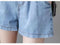 IMG 120 of Denim Shorts Women Summer Korean Wide Leg A-Line Popular insElastic High Waist Loose All-Matching Slim Look Hot Pants Shorts
