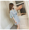 Img 9 - Summer Petite V-Neck Slim Look Short Sleeve Dress Women Korean Lace Spliced Solid Colored Trendy Skirt Dress