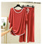 IMG 117 of Modal Casual Sets Women Summer Trendy Round-Neck Plus Size Home Tops High Waist Loose Wide Leg Shorts Two-Piece Sleepwear