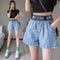 Img 1 - Denim Shorts Women Summer Korean Wide Leg A-Line Popular insElastic High Waist Loose All-Matching Slim Look Hot Pants