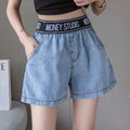 Img 4 - Denim Shorts Women Summer Korean Wide Leg A-Line Popular insElastic High Waist Loose All-Matching Slim Look Hot Pants