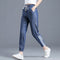 Img 4 - Denim Pants Women Hem Striped Thin Summer Loose Casual Pants Breathable Slim Look Ice Silk Ankle-Length