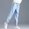 Img 6 - Denim Pants Women Hem Striped Thin Summer Loose Casual Pants Breathable Slim Look Ice Silk Ankle-Length