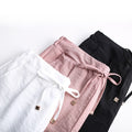 Img 8 - Multicolor Women Outdoor Strap Pants Summer Thin Black Beach High Waist Casual Cotton Shorts
