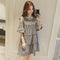 Img 1 - Summer Korean Flare Sleeves Bare Shoulder Chequered Dress Women Student Loose A-Line Doll Dress