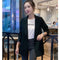 Img 1 - chicBlack Suits Women Korean Casual Slim Look Suit Mid-Length Uniform