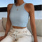 Img 4 - Popular Europe Women Trendy All-Matching Solid Colored Sleeveless Tank Top T-Shirt Tank Top