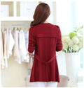IMG 106 of Women Sweater Cardigan Korean Loose Mid-Length Matching Feminine Belt Coat Outerwear