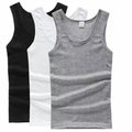 Tank Top White Summer Men Cotton Tank Top Fitted Sporty Young Breathable Quick Dry Fitness All-Matching Sleeveless