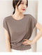 IMG 111 of Short Sleeve T-Shirt Women Silk Summer Korean Round-Neck Plus Size Casual Knitted Batwing Undershirt Loose Tops T-Shirt