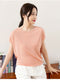 IMG 113 of Short Sleeve T-Shirt Women Silk Summer Korean Round-Neck Plus Size Casual Knitted Batwing Undershirt Loose Tops T-Shirt