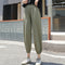 Img 1 - Cotton Blend Lantern Pants Women Summer Loose High Waist Drape Line Ankle-Length Jogger Casual Thin Carrot Pants