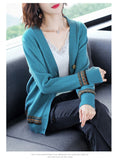 IMG 149 of Women Sweater V-Neck Mix Colours Long Sleeved Cultural Style Cardigan Western Outerwear