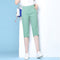 Three Quarter Ankle-Length Pants Women Summer Ice Silk Cotton Blend Casual Korean Loose Slim Fit Carrot Pants