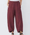 Img 8 - Summer Solid Colored Striped Loose Casual Straight Slim Fit Women Pants