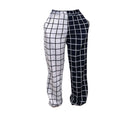 IMG 111 of Women Europe Trendy Casual High Waist Black White Color-Matching Cargo Long Pants